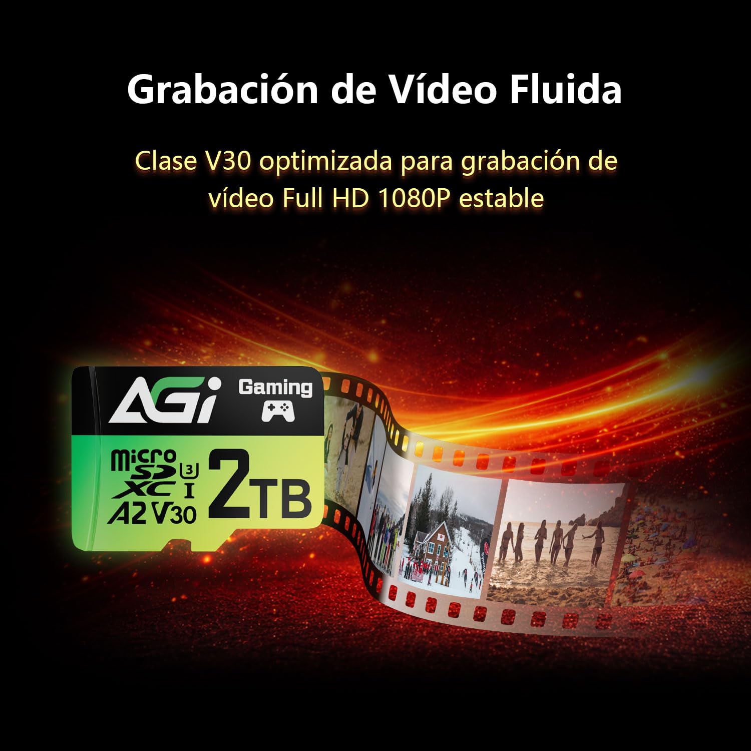 AGI TF138 2TB Tarjeta de Memoria microSDXC 180MBs UHS-I U3 V30 A2 | Almacenamiento y expansion para smartphones, tablets, camaras, dashcam, drone y consolas portatiles de juegos
