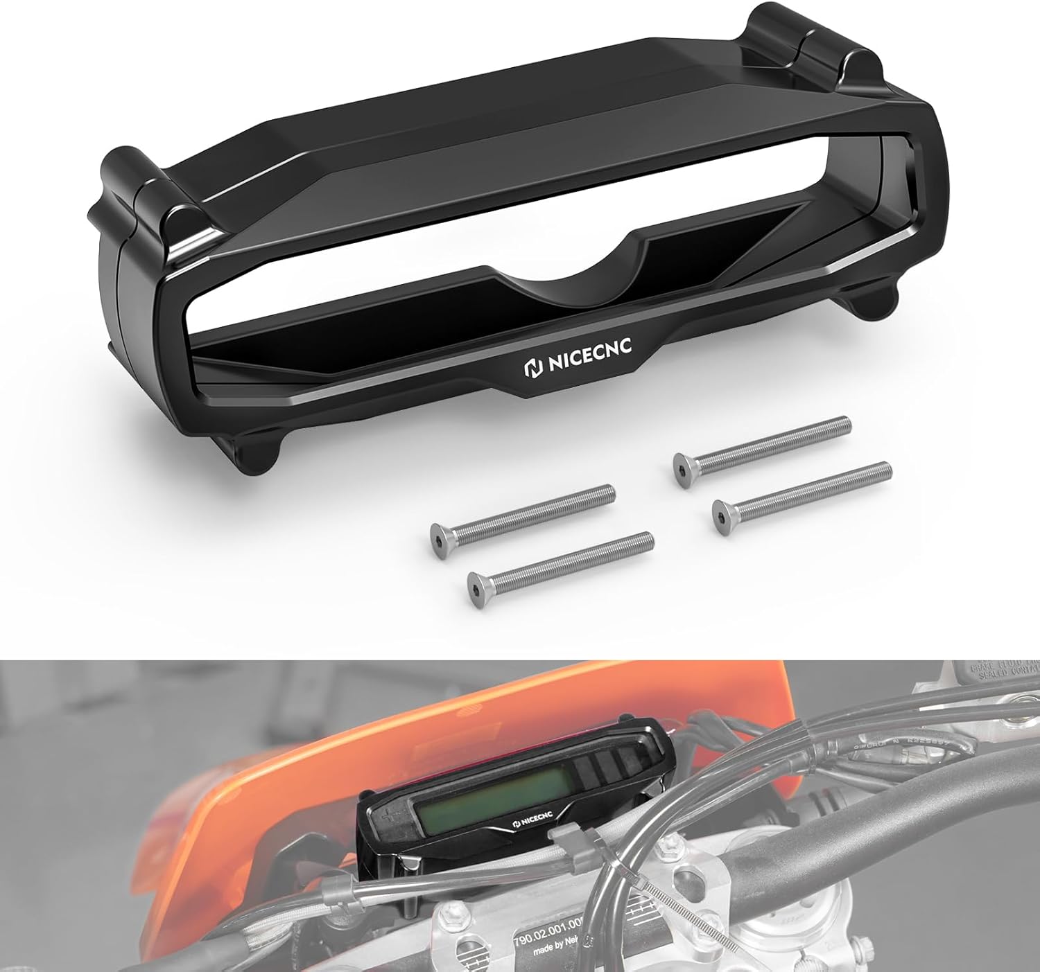 NICECNC Black Gauge Cover Meter Odometer Protector Compatible with KTM 150-500 EXC EXCF XCW XCF-W XW-F 2024,Compatible with Husqvarna FE 250 350 450 501 350W 501W 350S 501S 2024,See Fitment