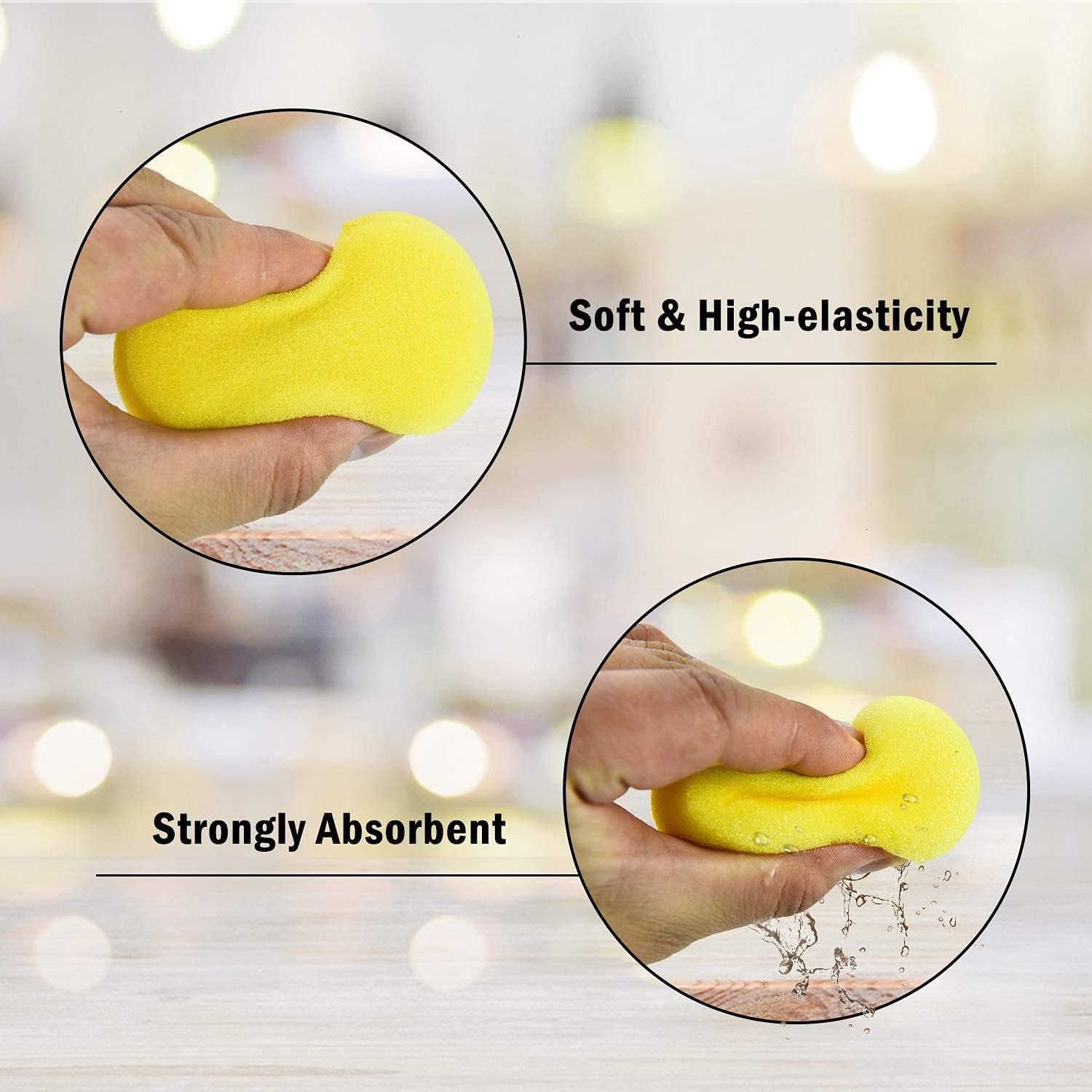 YoleShy 25 Pcs Painting Sponge, Artist Sponge for Watercolor, Crafts, Pottery, Clay, Ceramics, Face Painting & Household Use (2.8 Inch)