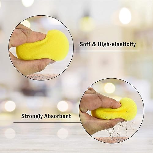 Miniatura 3 de YoleShy 25 esponjas de pintura, esponja de artista para acuarela, manualidades, cerámica, arcilla, cerámica, pintura facial y uso doméstico (2.8