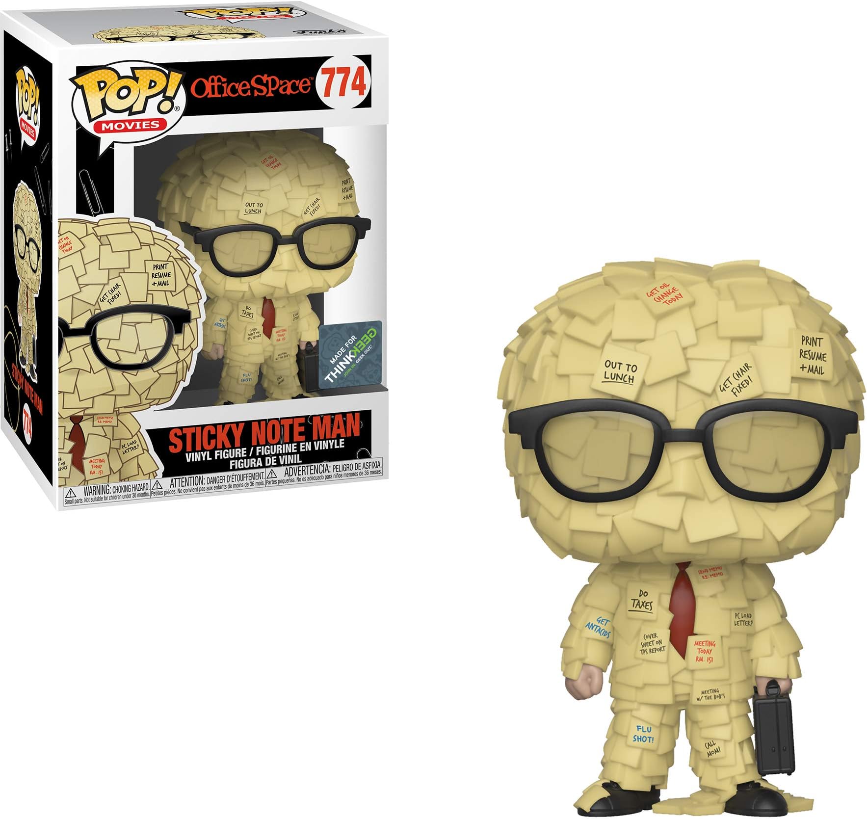 Funko Sticky Note Man (ThinkGeek SDCC Exc) Pop Movies Vinyl Figure & 1 Compatible Graphic Protector Bundle (42135 - B)