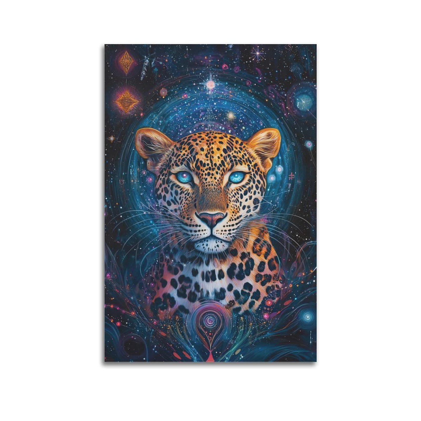 ZSZWHJ Animal Poster Leopards in The Universe Poster Decorative Painting Canvas Wall Posters And Art Picture Print Modern Family Bedroom Decor Posters 24x36inch(60x90cm)