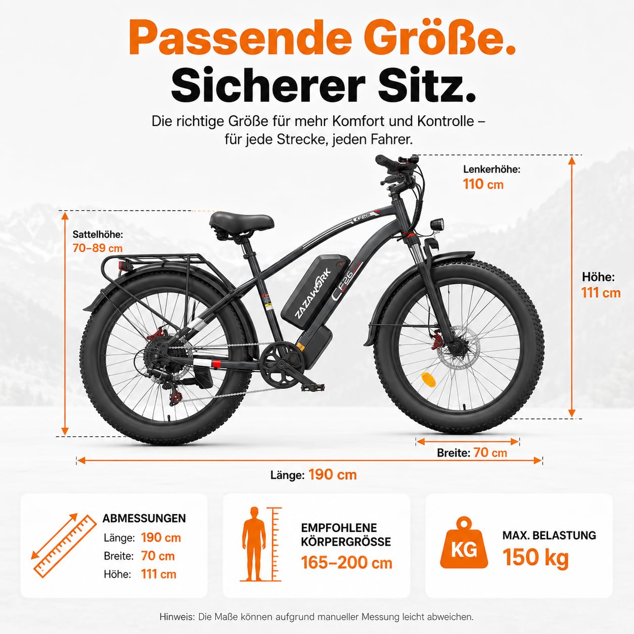 E Bike Herren 26Zoll E Mountainbike 100-120km Reichweite 48V20AH 250W Hintermotor 7-Gang 25km/h E-Bike lockable Federgabel & hydraulische Scheibenbremsen Elektro Fahrrad Männer für Offroad & Trail
