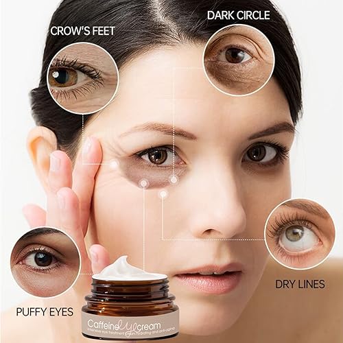 Miniatura 4 de Suero de crema de ojos con cafeína natural con colágeno, ácido hialurónico para círculos oscuros e hinchazón, gran crema debajo de los ojos para