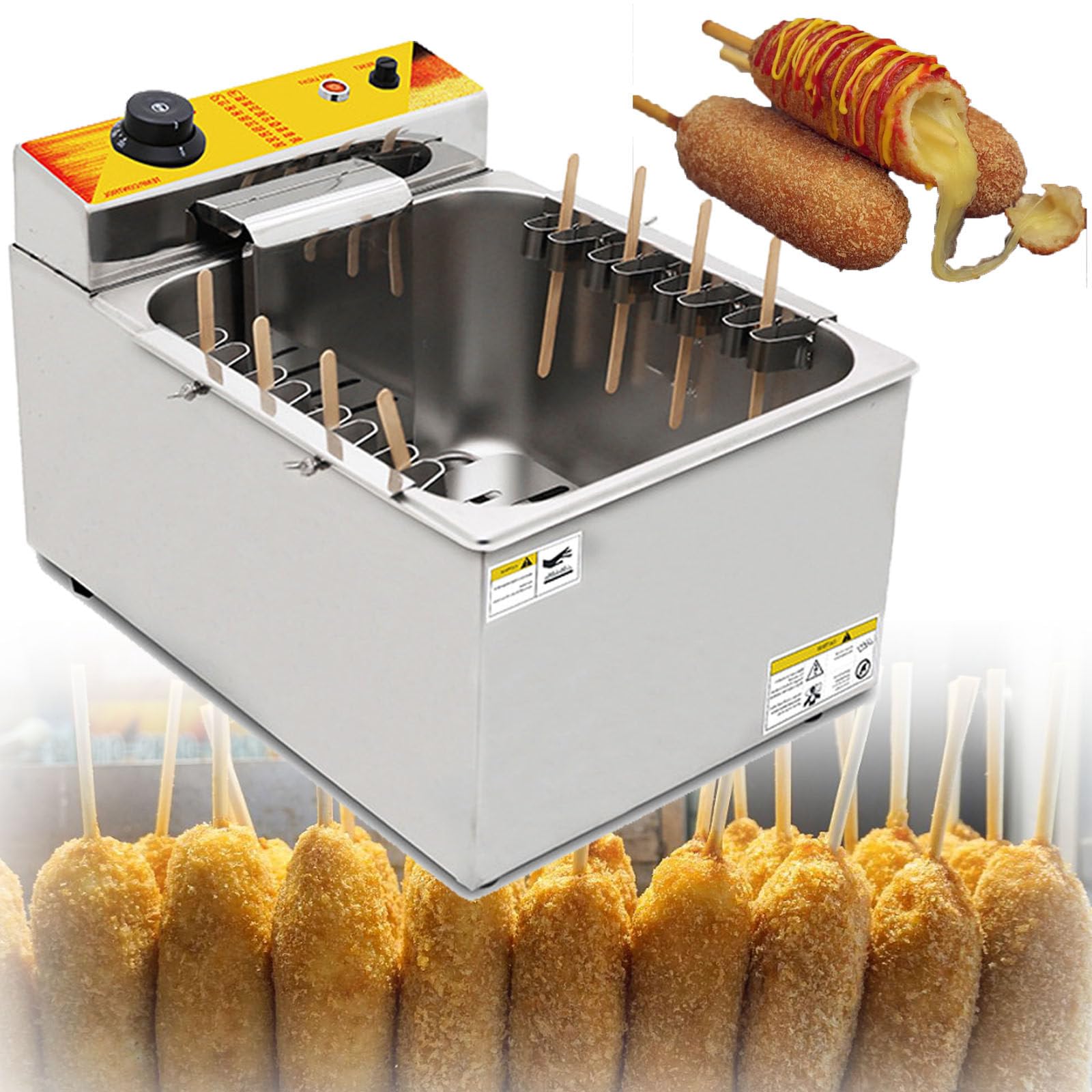 12L Commercial Electric Fryer, Cheese Hot Dogs Sticks frying machine