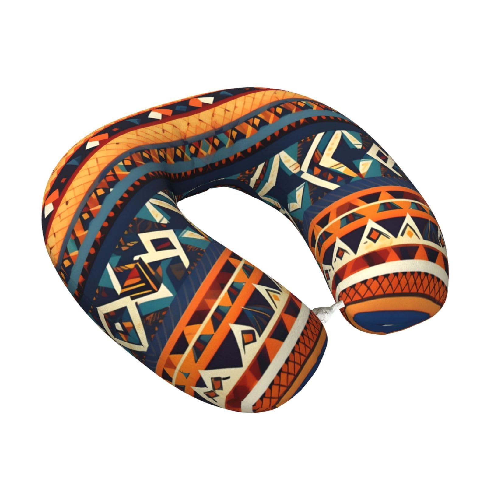 Yyoretp African National Patterns Print Travel Pillow Pure Memory Foam Neck Pillows Portable Headrest for Airplane