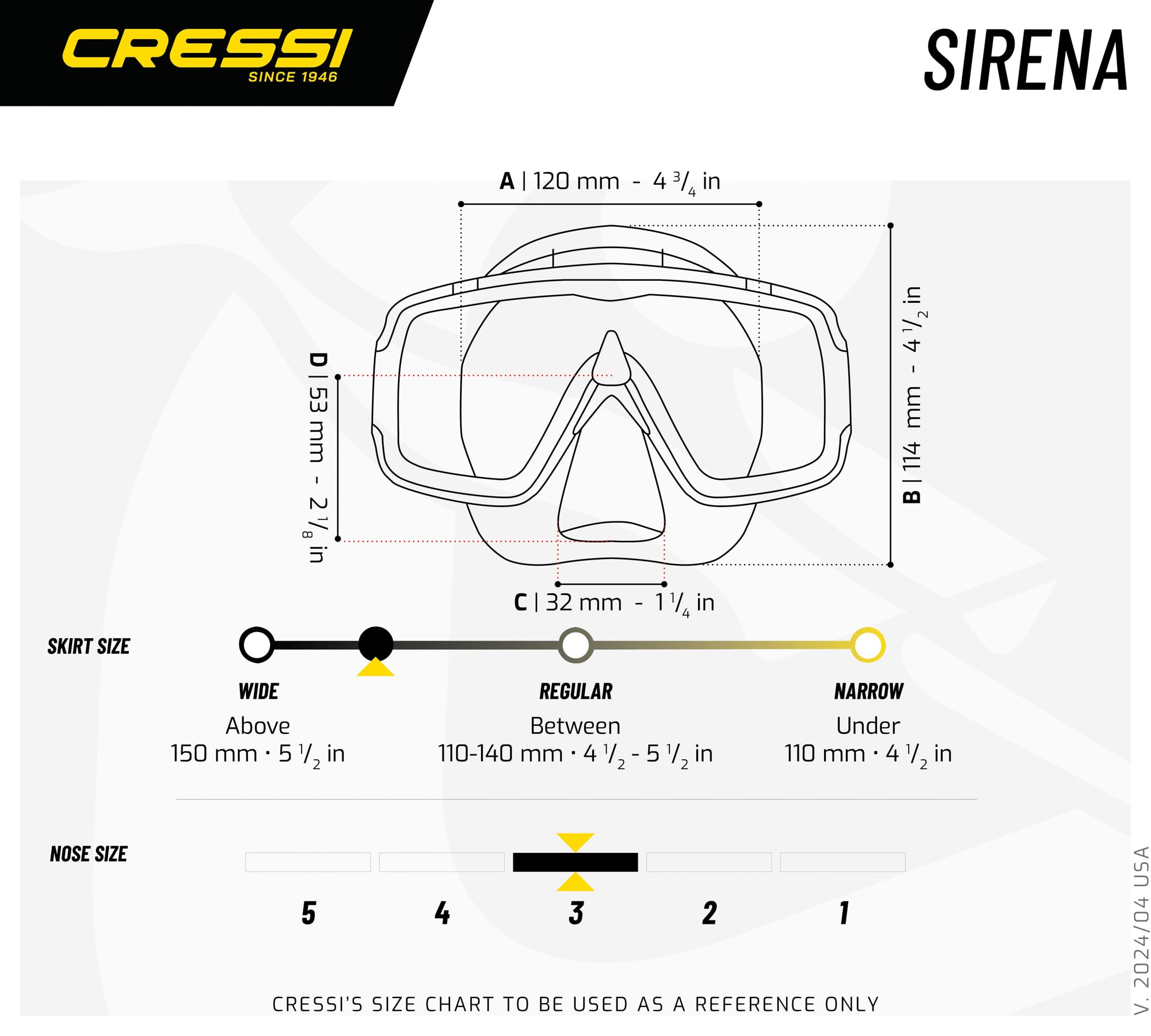 Cressi Sirena Mask maska do nurkowania klasy premium, dla dorosłych, uniseks