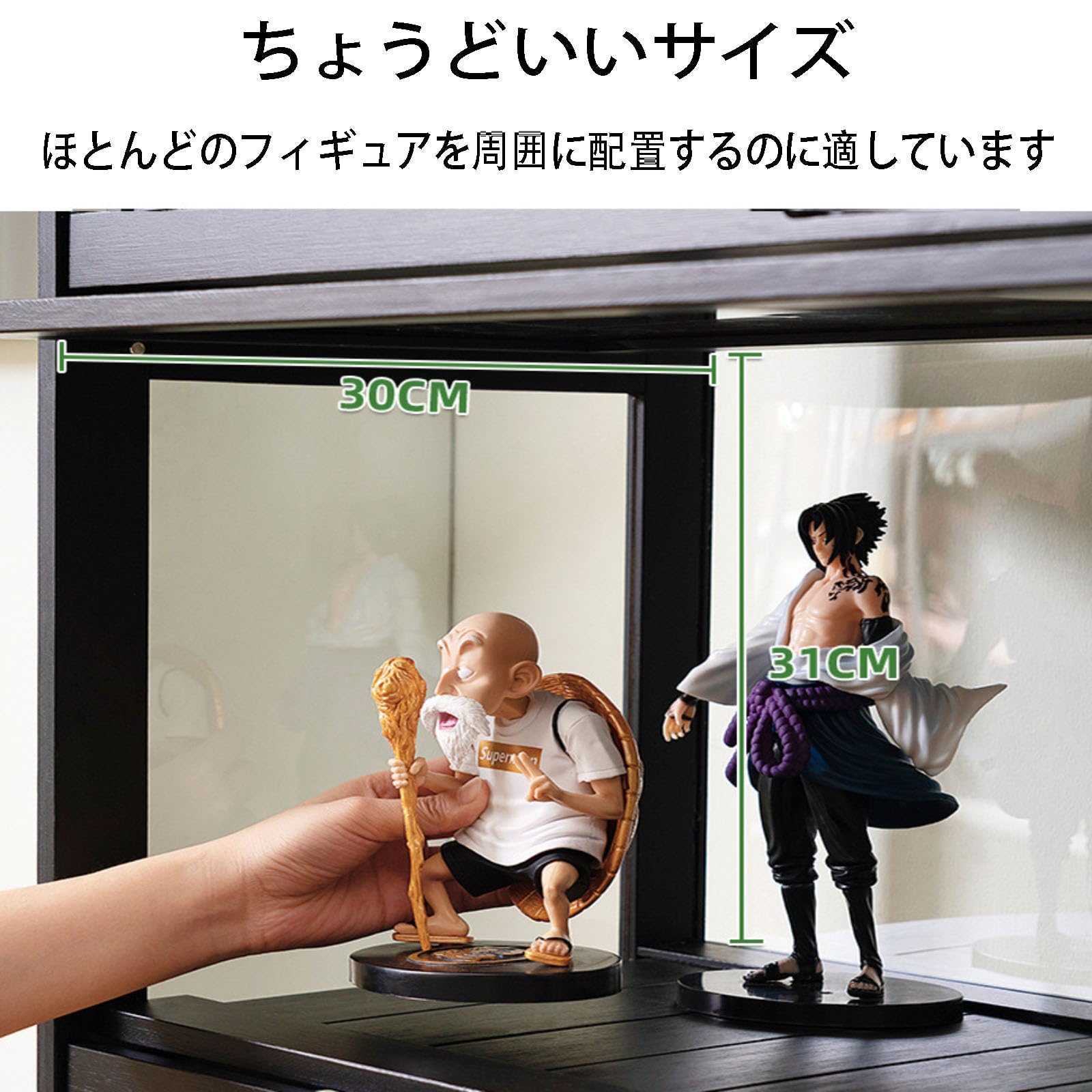 N*5様 四方向透明のガラスショーケース 脚付き 白 キャビネット 高さ93cm アンティークホワイト ガラスキャビネット(ショーケース)｜おしゃれ