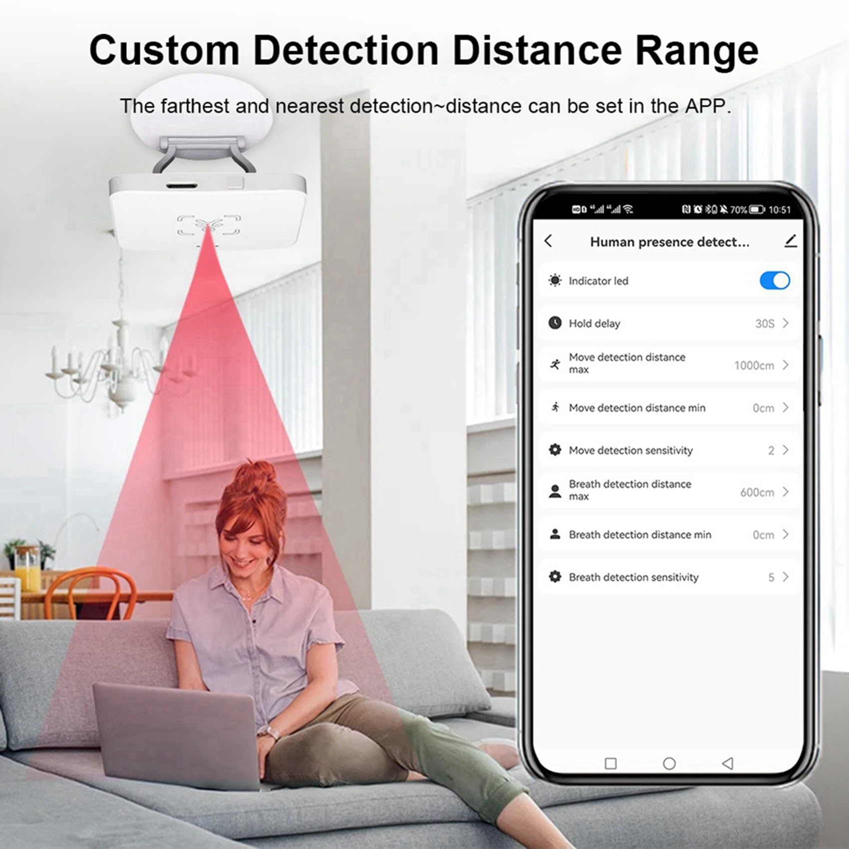 5X Detector de Presencia Tuya Zigbee con Soporte, Sensor PIR Inteligente de Cuerpo Humano, Radar MmWave, Detección de Sensor de Movimiento por Microondas