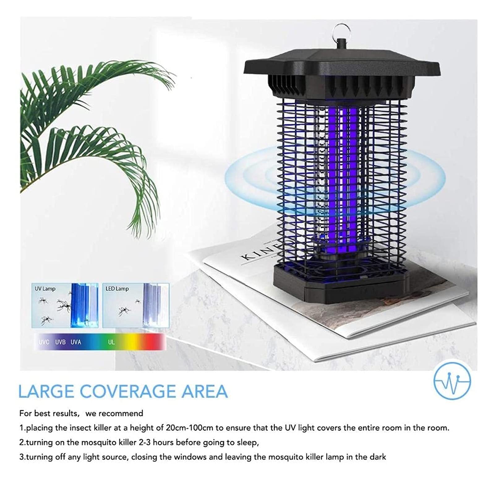 Lampada portatile appendibile per uccidere la zanzara Lampada elettrica per zanzare Zapper Lampada trappola per luce UV per la casa Camera da letto Cortile Tenda da campeggio Repellente per insetti