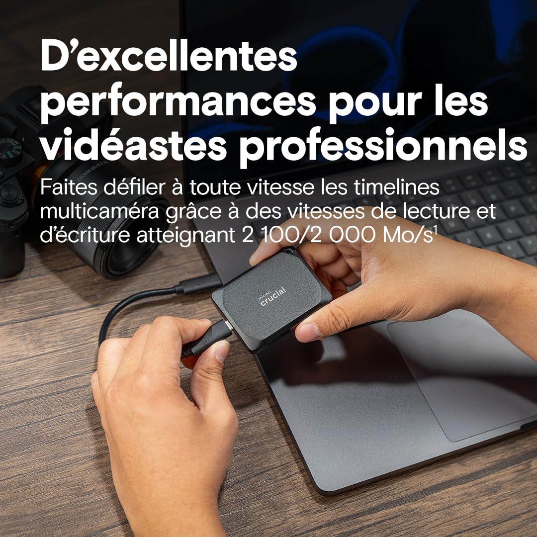 Crucial X10 Pro 1To SSD Externe Portable USB-C 3.2 IP55 CT1000X10PROSSD902