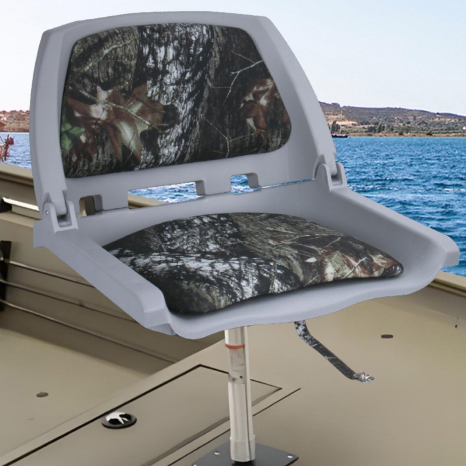 Gralara Sedile Barca Sedile Pieghevole Timoneria Sedia Nautica Seduta Imbarcazione con Costruzione Stampata in Pvc Facile da Pulire con Supporto Schiena Adatto a Barche da Pesca Yacht Pontili