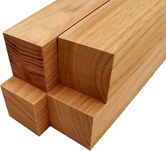 Butternut Lumber Square Turning Blanks Carving Blocks - 1.5" x 1.5" 4 Pieces 1.5" x 1.5" x 8"
