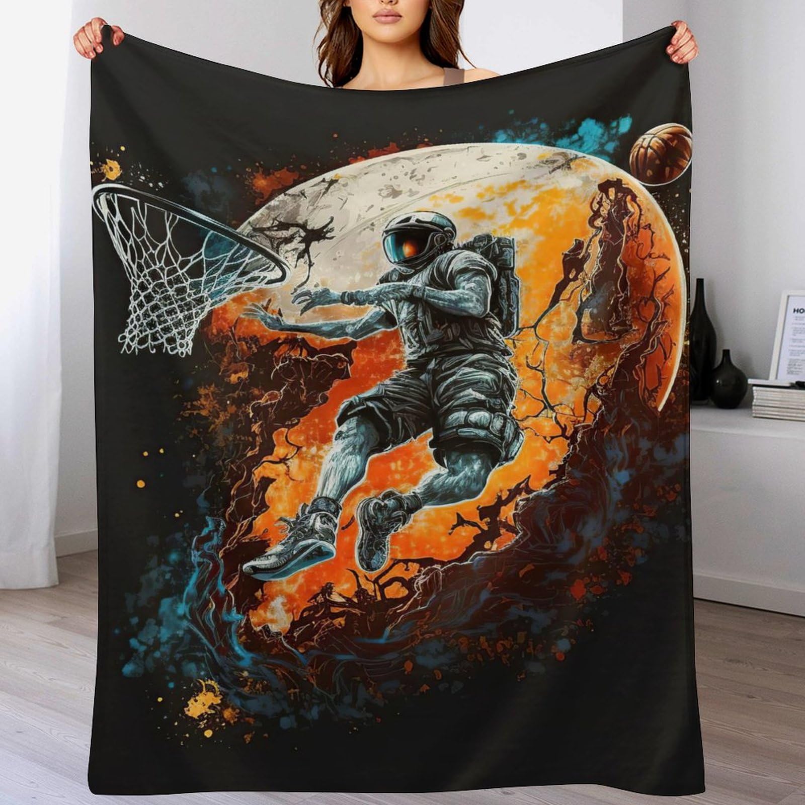Manta de franela de astronauta 180x200 cm para cama y sofá