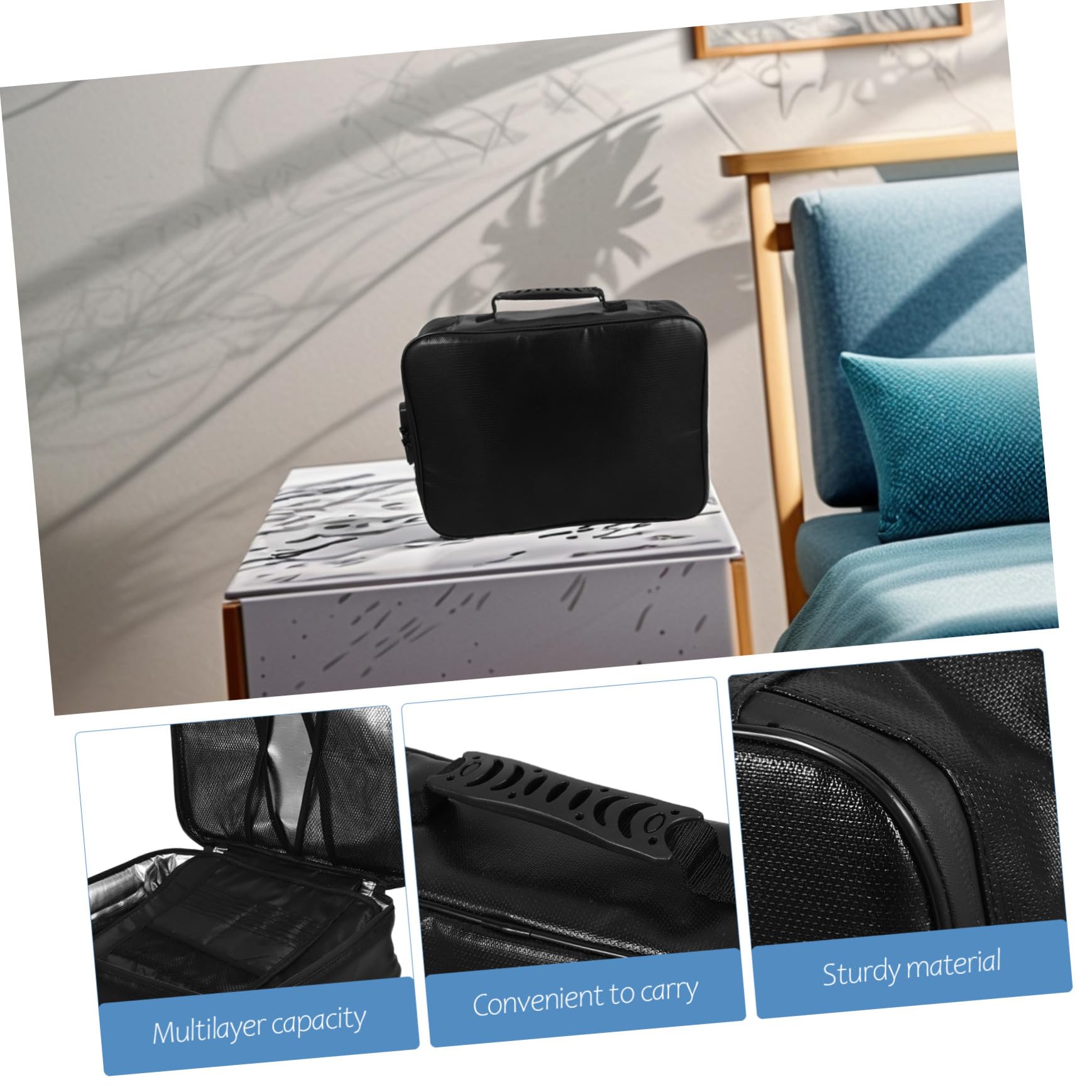 Toyvian Borsa Porta Documenti Ignifuga con Manico Organizer a Più Livelli per Certificati Passaporti e Documenti Importanti Resistente al Calore per Casa e Viaggio