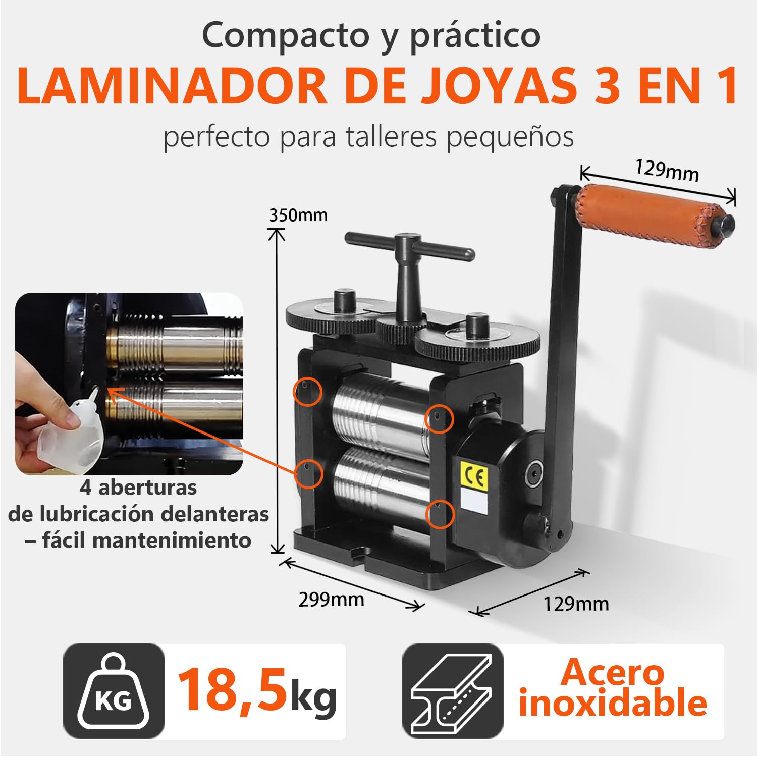 HH-RM01A - Molino de laminación negro de 110 mm