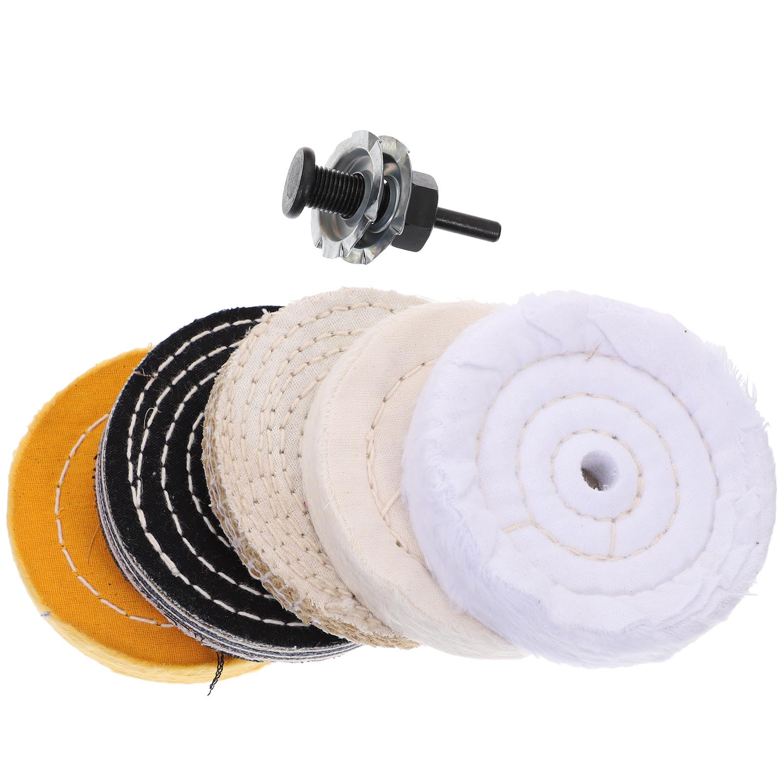 VALICLUD Kit Lucidatrice per Auto e Cerchi 5 Tamponi da 4" e Supporto, Accessorio per Trapano, di Mobili e Gioielli, Uso Professionale e Durata Prolungata