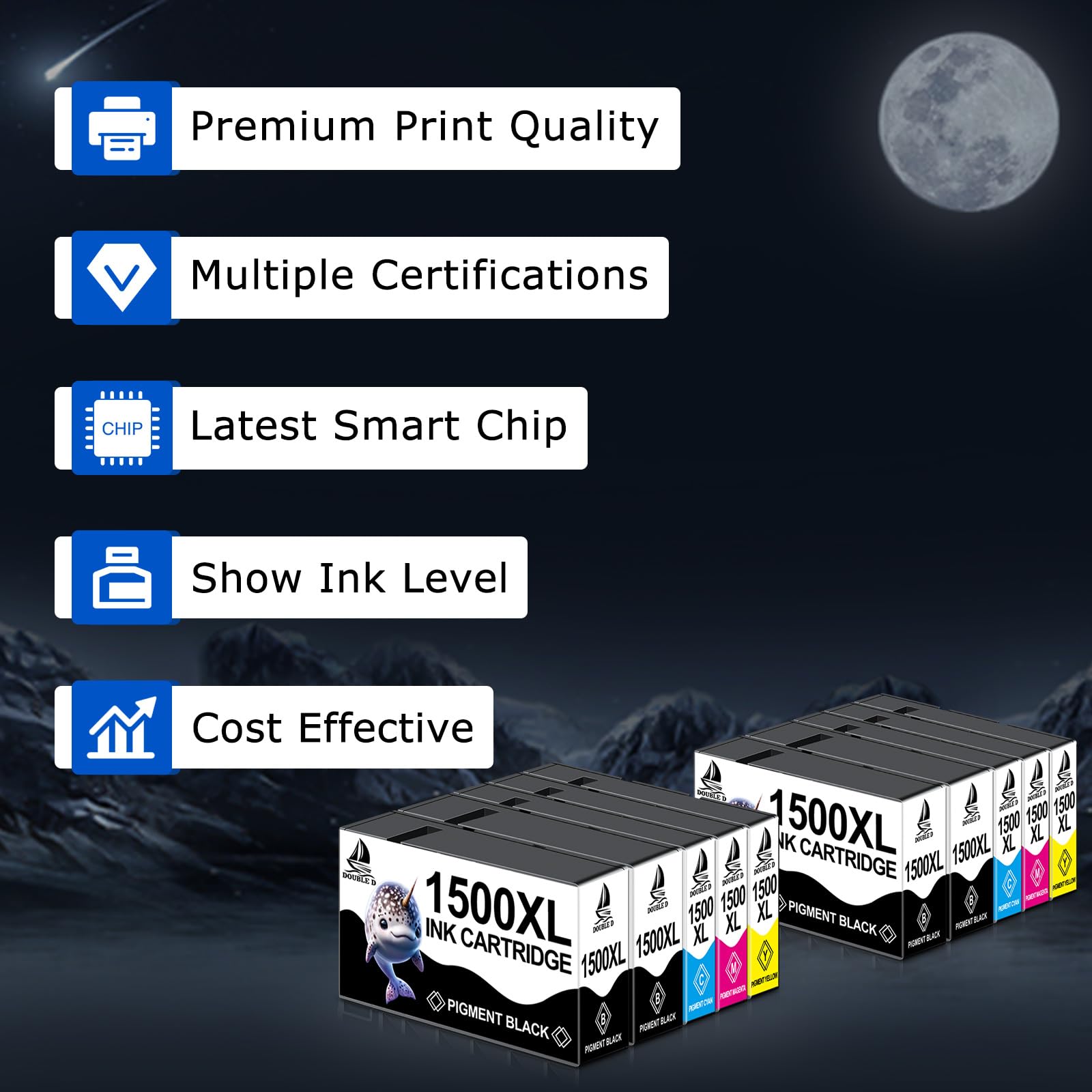 LeciRoba Cartucce PGI-1500XL Compatibili Canon Maxify – Confezione Da 4 Nero, Alta Resa 2.500 Pagine - 5