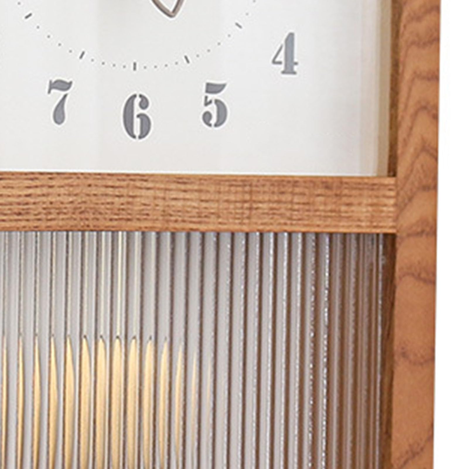 SIXRUN Reloj de Pared Retro Japonés Rectangular con Péndulo, Madera de Nogal y Vidrio, Decorativo, 1100g