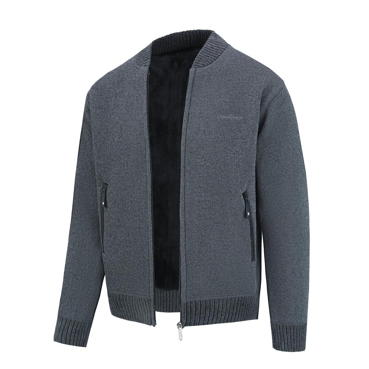 YOUTHUP Herren Strickjacke Winter Fleece Futter Strickpullover Regular Fit