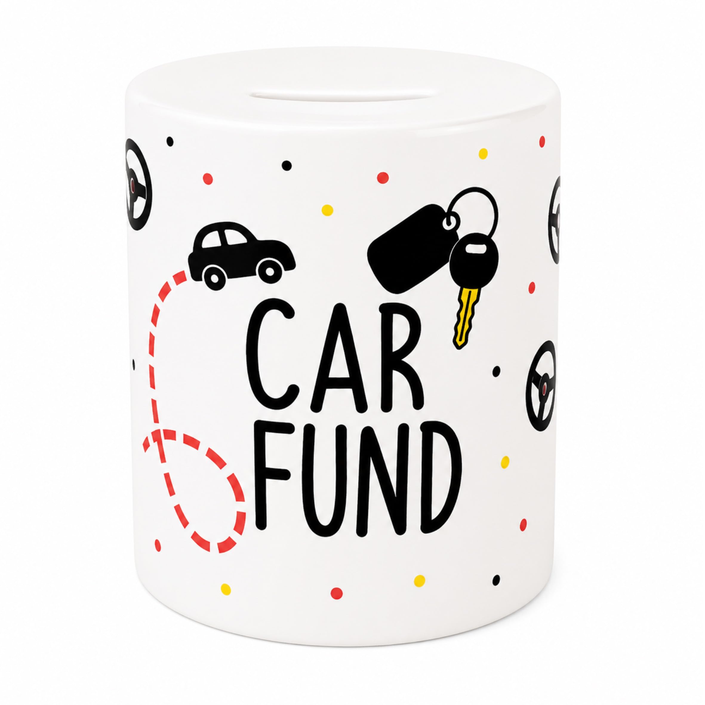 Silly Dog Designs - Car Fund Ceramic Money Box Savings Pot