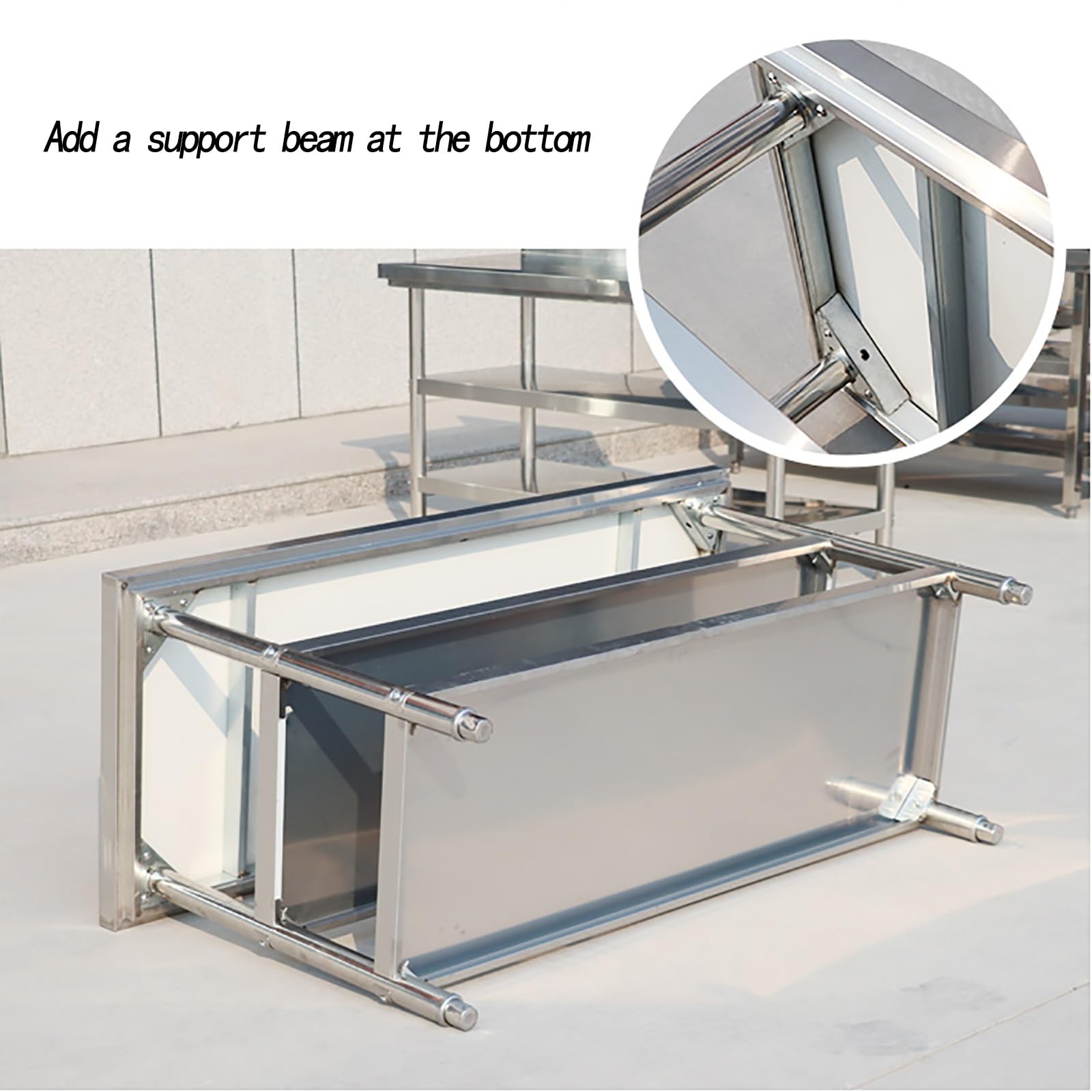 Mesa de preparación Plegable de Acero Inoxidable - Mesa de Trabajo de Montaje en comerciales - Estantes duraderos para lavandería y Uso en Bares, 3 Pisos - 60 * 100 cm / 23,6 * 39,3 Pulgadas