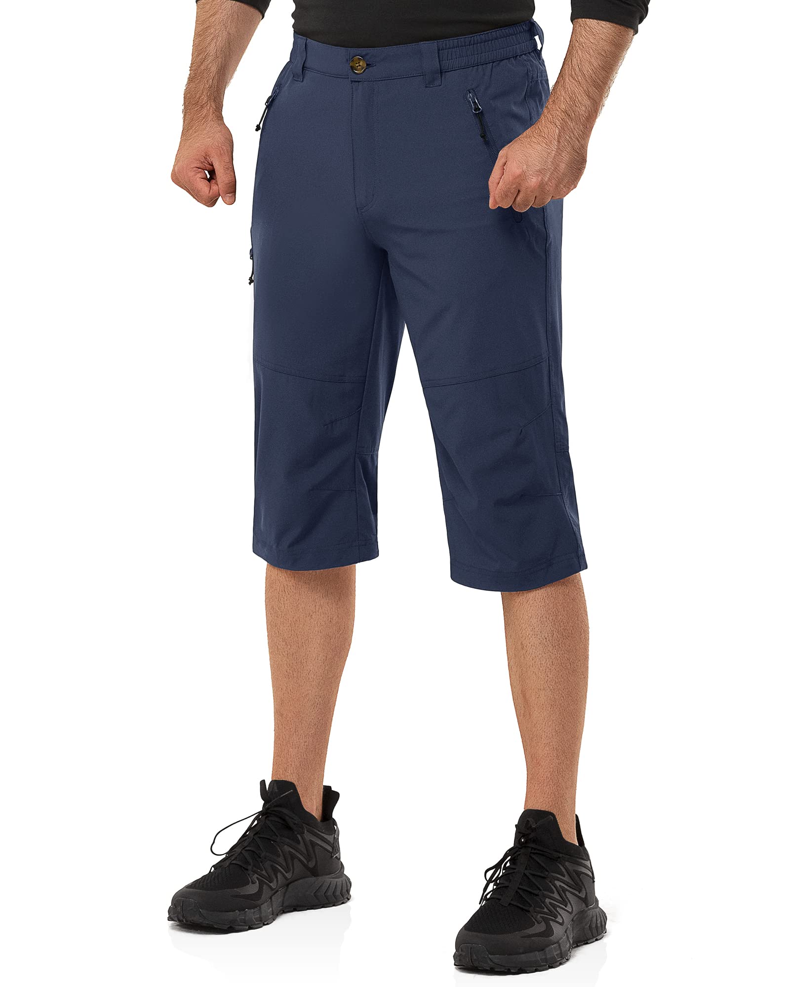 33,000ft Pantaloni Capri da Uomo Quick Dry 3/4 Pantaloncini Cargo da Trekking Bermuda Traspiranti Elasticizzati con Tasche