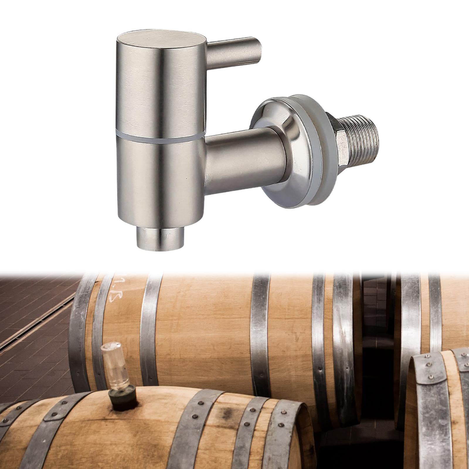 Produktbild von Ersatz-Wasserhahn Für Getränkespender – 17–21 Mm Öffnung, ABS, Silber, Für Küche, Büro & Restaurant
