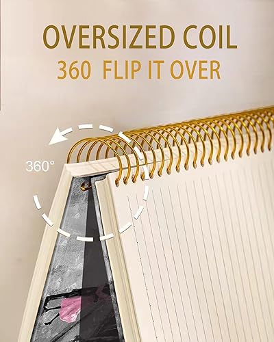 Miniatura 3 de iampanda Cuaderno de diario en espiral, encuadernación fuerte de doble alambre con papel de primera calidad para niñas y mujeres, 60 hojas A5 con