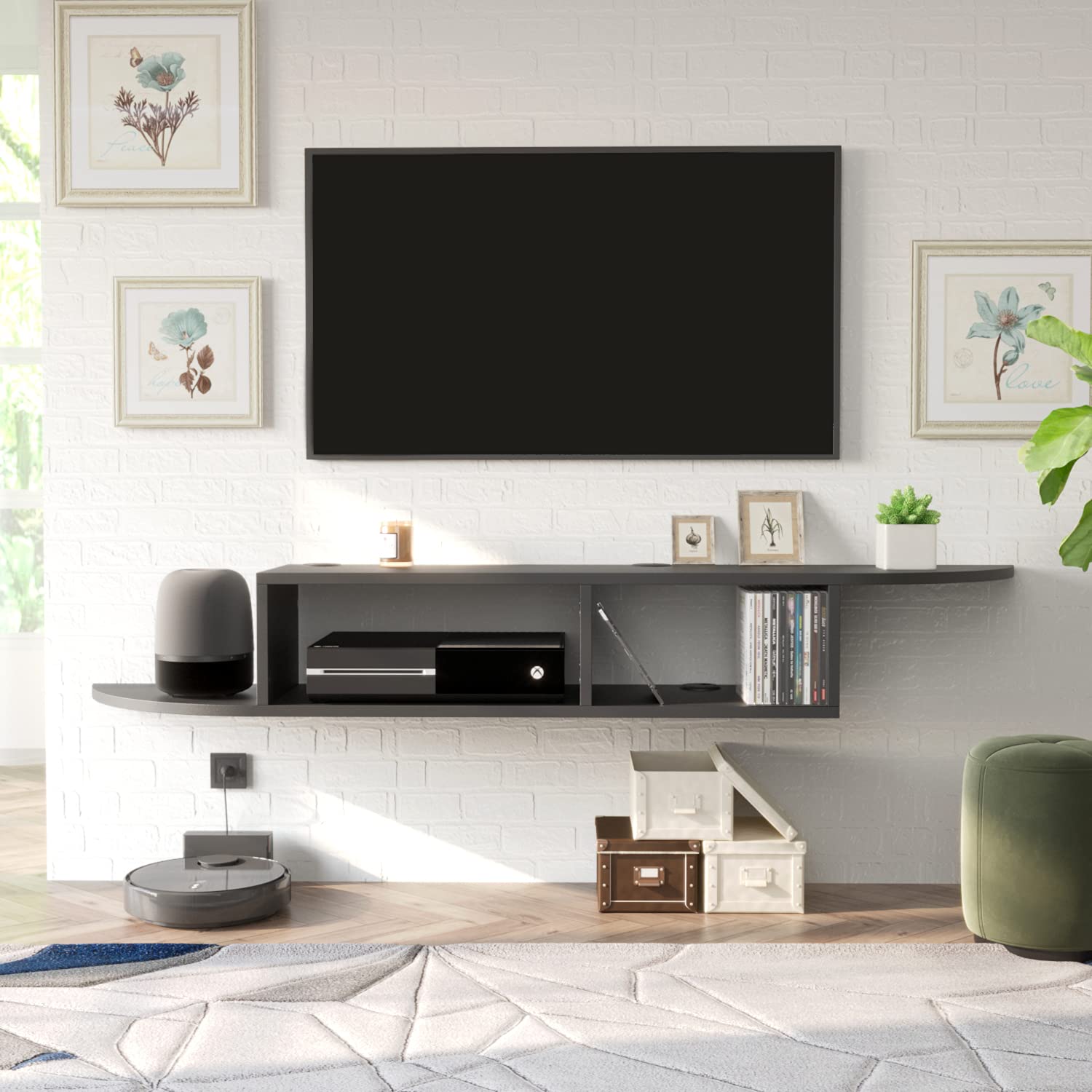 Buy Floating TV Stand TV Wall Shelf Stand, Floating Cable Box Shelf