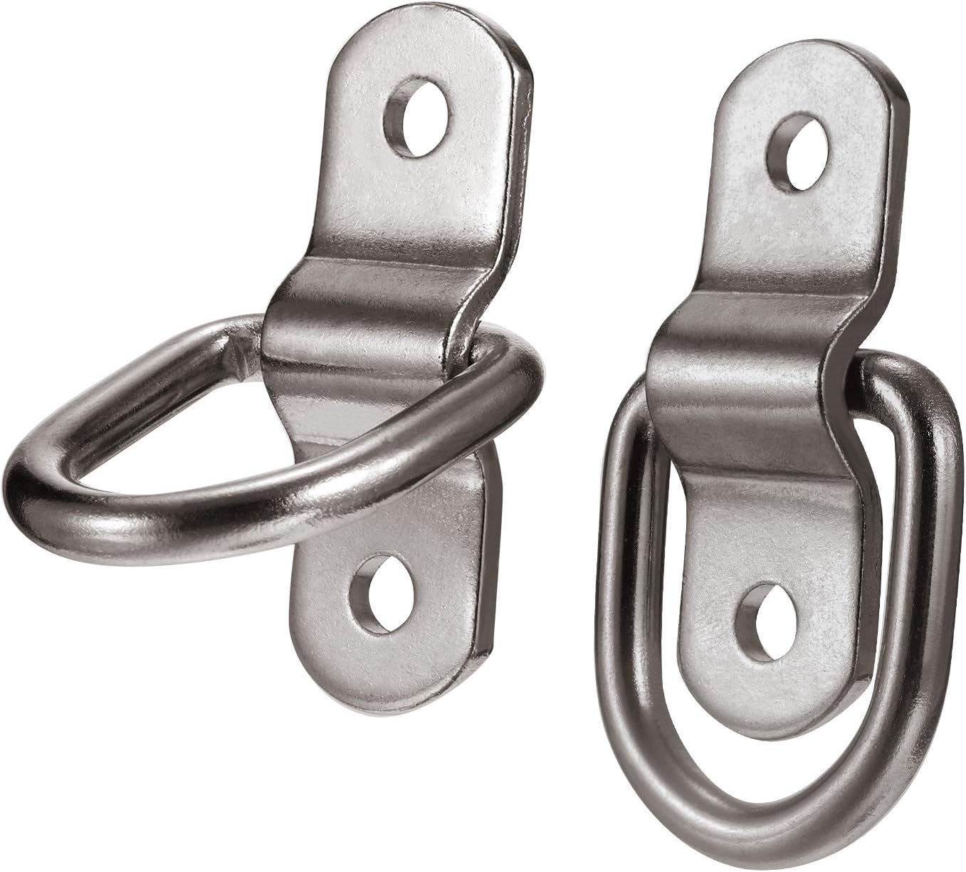 24 Pieces D-Ring Tie Down 1/4 Inch 700 Lbs D-Ring Bracket Mounting Plate for Ratchet Tie Down Straps Car Truck Bed Cargo(Silver)