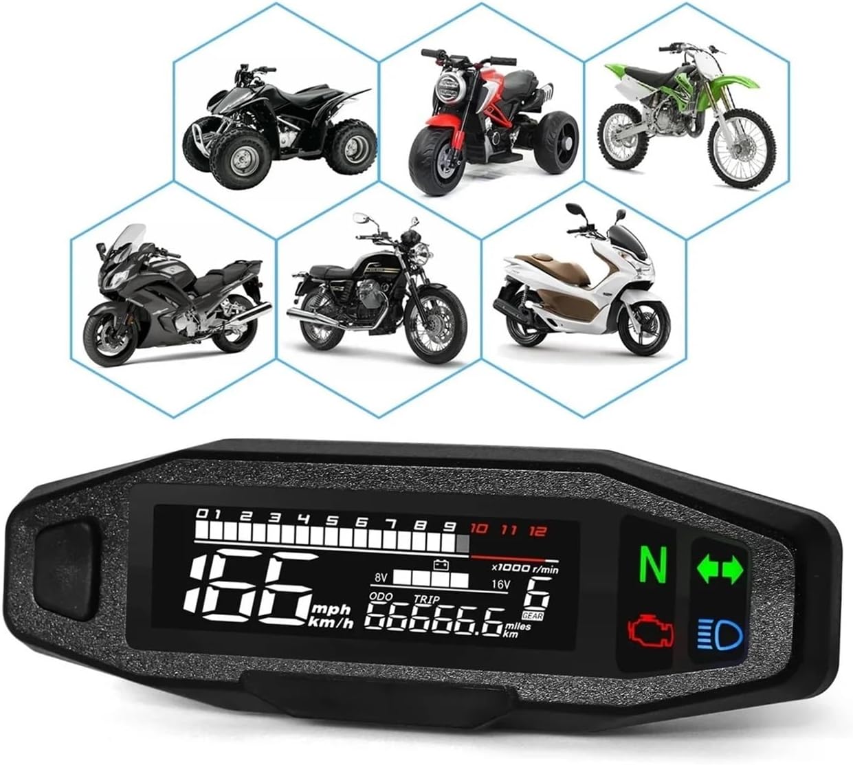Speedometer Odometer Meter Motorcycle Speedometer Digital Speed Meter Tachometer Dashboard Instrument Panel Meter Display Bracket for for