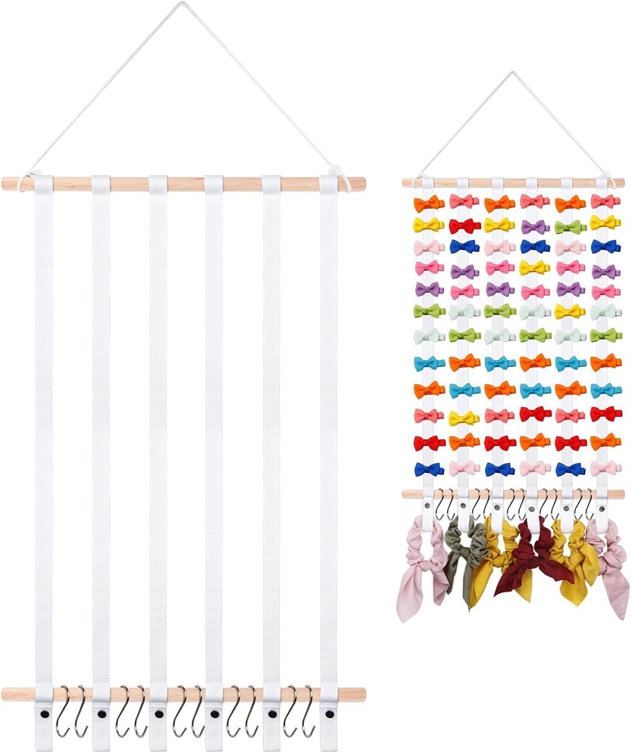 SYGY Bow Holder - Organizer for Hair Bows, Clips, Ties, Headbands & Accessories - Wall Hanging Decor