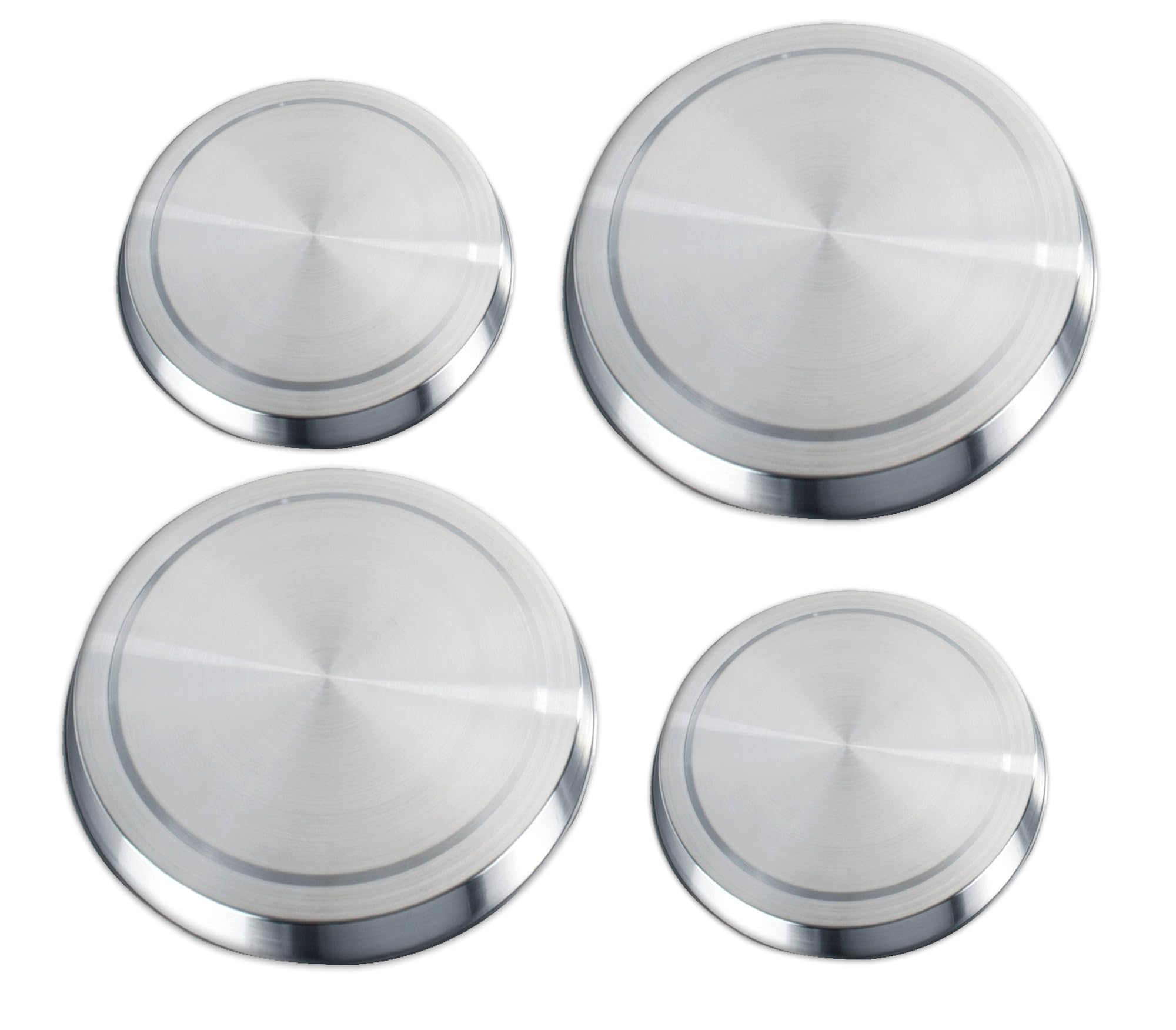 Wenko Silver 2235504100 Cover Plates For Electric Cookers Set Of 4, Metal Stainless Steel,