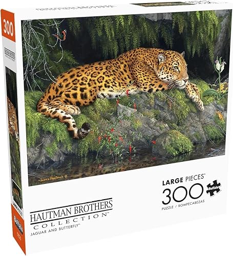 Miniatura 1 de Buffalo Games - Hautman Brothers - Jaguar y mariposa - Rompecabezas de 300 piezas grandes para adultos rompecabezas desafiante perfecto para noches