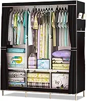 Guarda Roupa Dobrável Armário Organizador de Roupas Camiseta Calça 3 Portas Multiuso