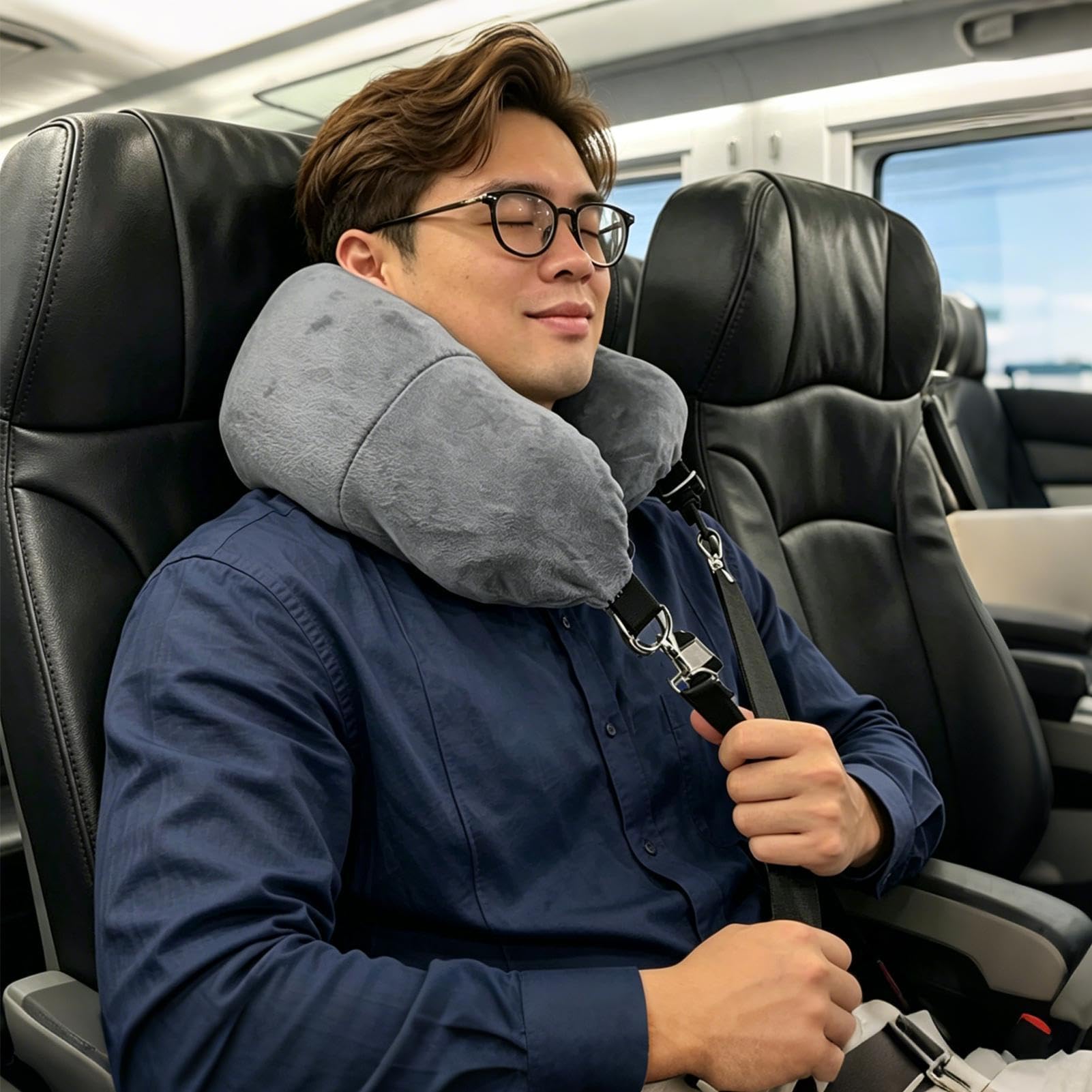 Generisch Cuscino cervicale da viaggio, supporto per il collo, con spazio per riporre vestiti, per viaggi in aereo, in volo, in auto o in treno, per dormire e