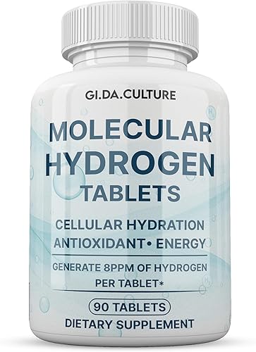 Tabletas de agua de hidrógeno molecular (8 ppm)  90 tabletas de hidrógeno para agua potable  magnesio, ácido málico y L-tartárico  Suplemento de