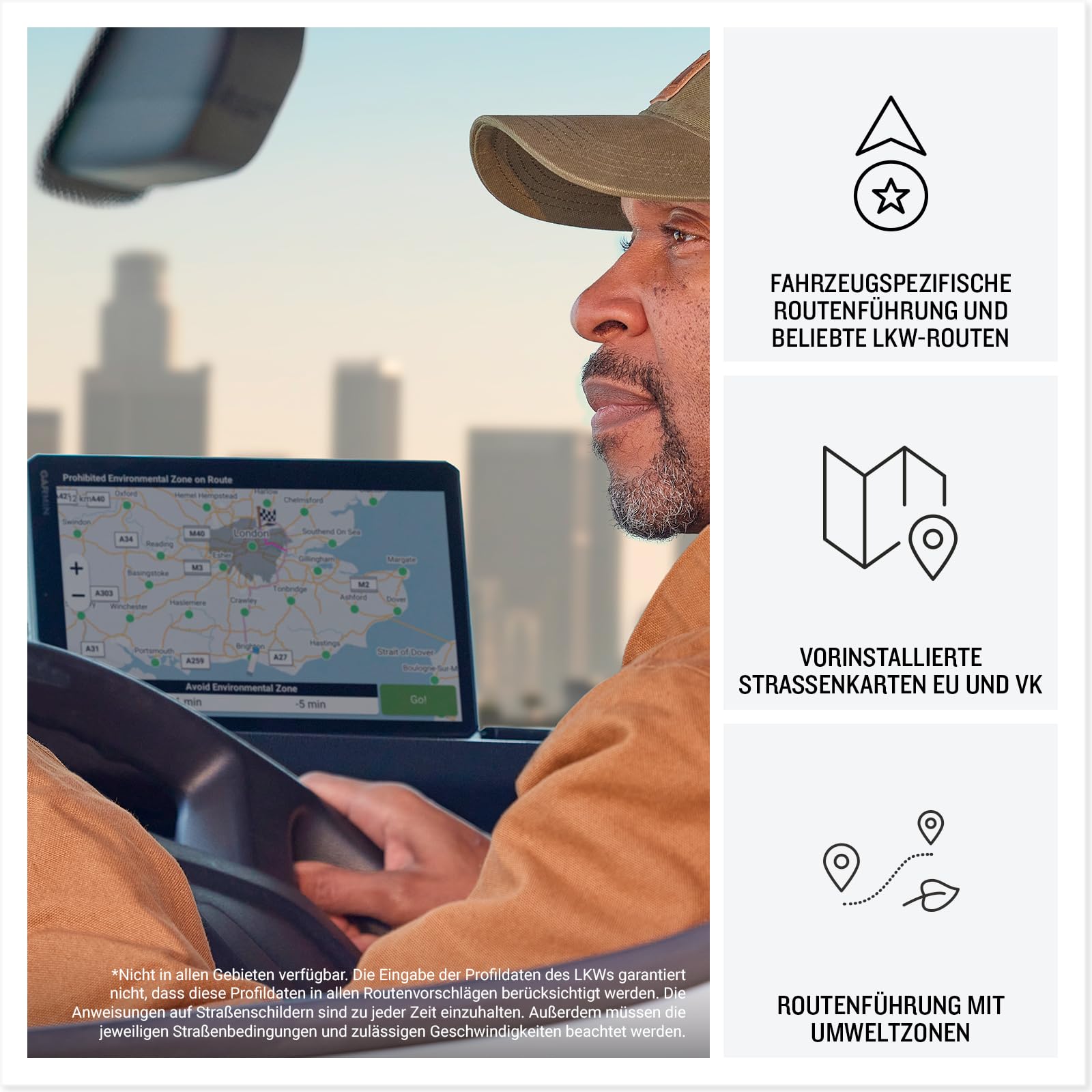 Garmin dēzl LGV820 MT-D - smartes LKW-Navigationsgerät mit 8" (20,3cm) Farbdisplay, vorinstallierten EU Karten (34 Länder), Fahrzeugspezifische Routenführung, Wetterwarnungen, beliebte LKW Strecken