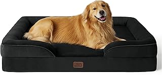 BEDSURE Orthopaedic Dog Bed, Ergonomic Dog Sofa, 122 x 89 cm, Dog Couch with Egg Carton Foam for Large Dogs, Washable, Non-Slip Dog Beds, Black product image