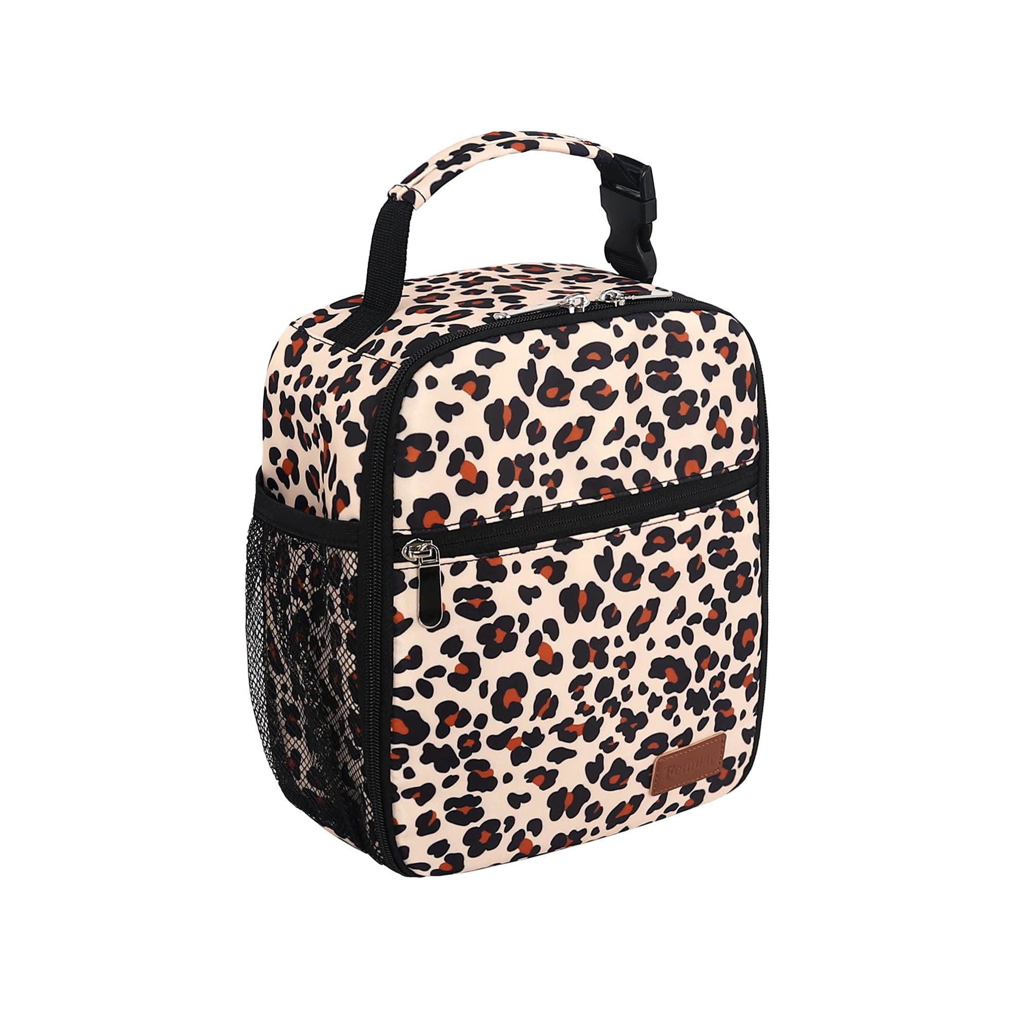 Lunch Box for Men Women Adults Small Lunch Bag for Office Work Picnic - Reusable Portable Lunchbox, Leopard
