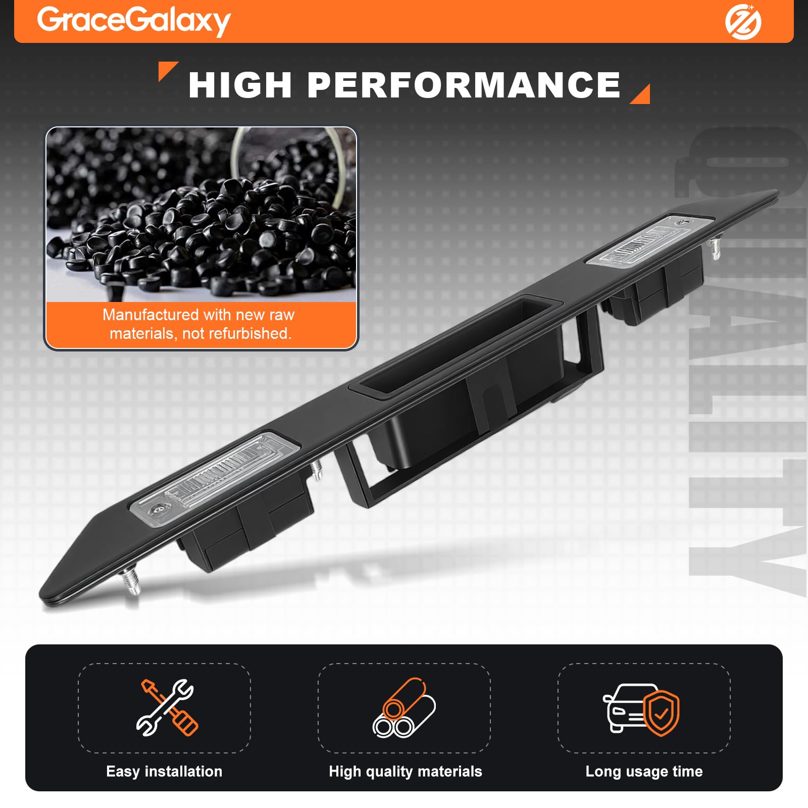 GRACEGALAXY Tirador de maletero para matrícula 8P4827574 para A3 Sportback, RS 3 RS 4 RS 6 Sportback, Q7, A4 B6 B7, A6 C6 8P48275743FZ, 8P4 827 574
