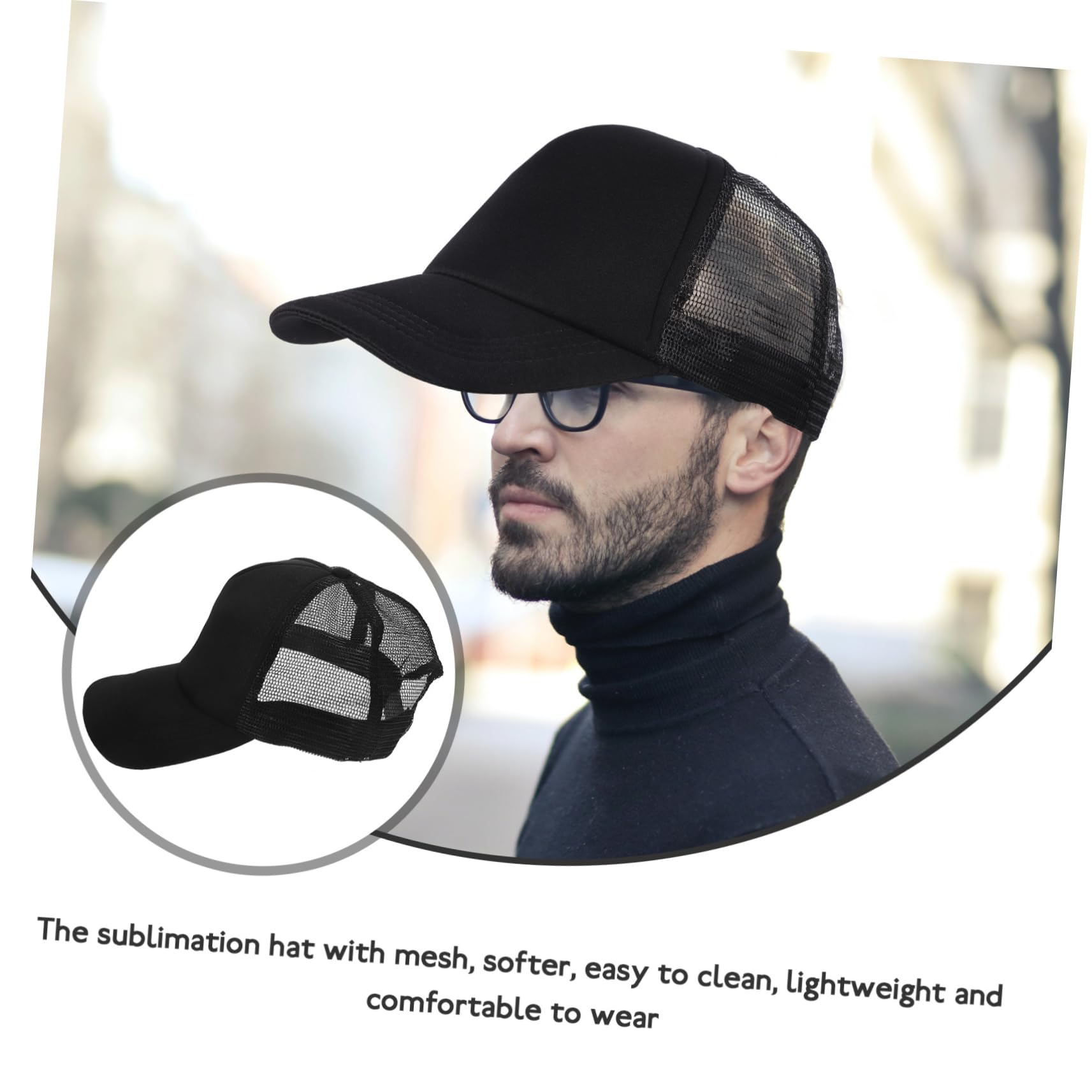 Didiseaon 10 Pezzi Baseball Mesh Traspiranti in Poliestere per Sublimazione DIY Cappelli Vuoti Leggeri e attività Outdoor