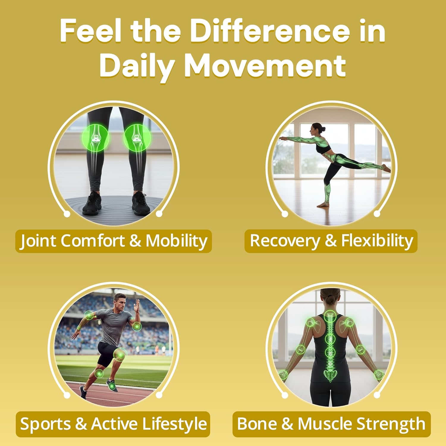 Strength & Spices Bone, Muscle & Joints 100% Natural Supplement – 28 Ingredients w Turmeric - 60 Vegan UK Made 1000mg Capsules – Mobility and Flexibility Support