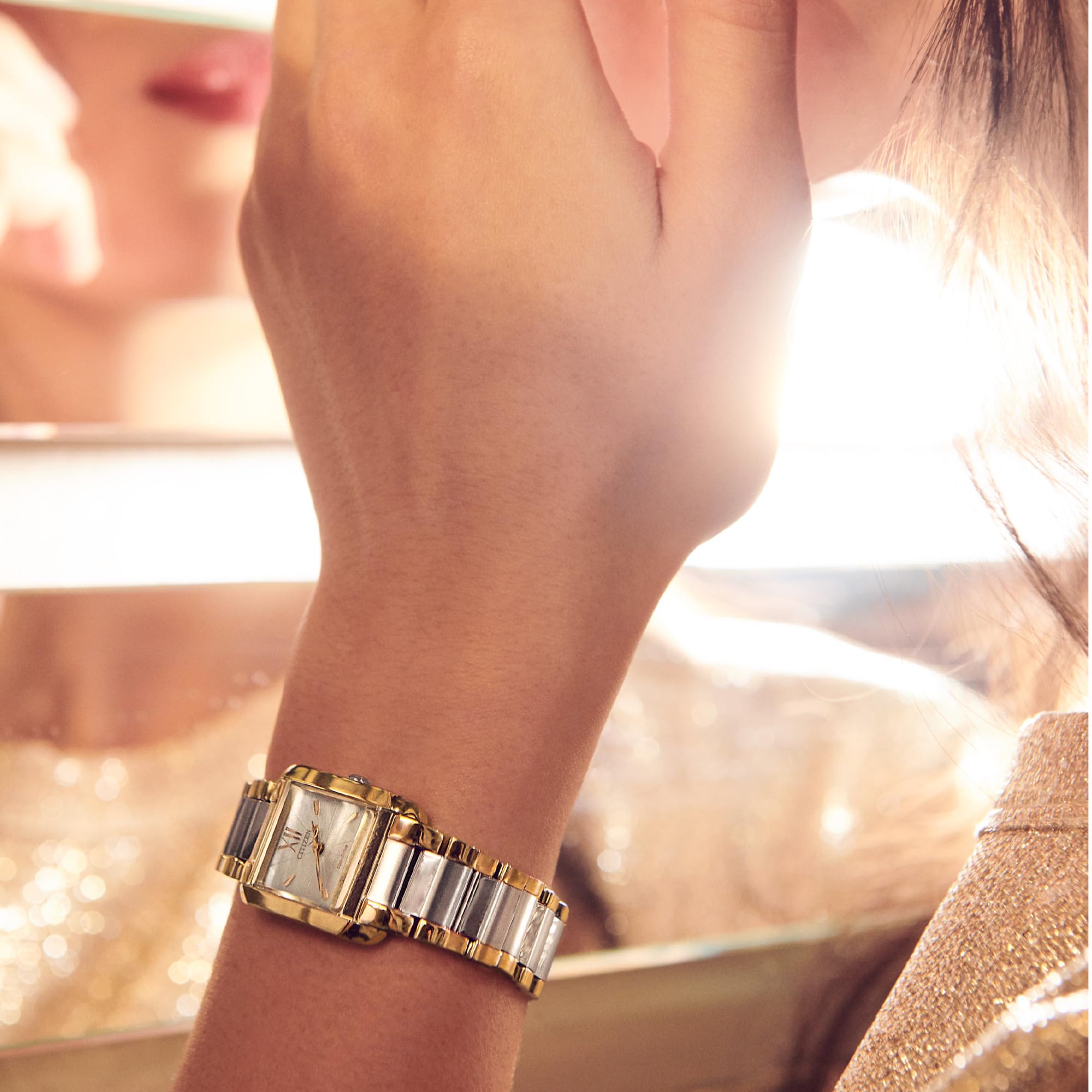 Citizen Women's Eco-Drive Dress Classic Bianca Two-Tone Stainless Steel Watch, Mother of Pearl Dial (Model: EW5554-58D)