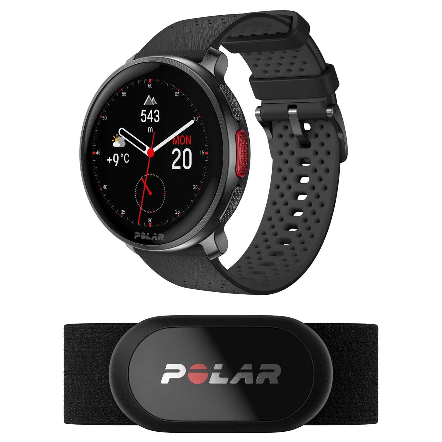 Polar Pacer Pro - Advanced GPS Running Watch - Ultra-Light Design & Grip Buttons - New Training Program & Recovery Tools, Black