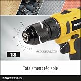 Powerplus Perceuse-Visseuse sans Fil POWX00425 - Tournevis 16V, 2x1.3Ah Batteries, Chargeur, Mallette Outil, Bois, Pierre, Métal - 4