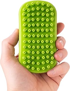Bunty Dog Puppy Pet Rubber Bath Massage Brush Grooming Wash Cleaning Groom Hair Fur Detangle Wet Hair Tool Flexible Bristles Suitable for Large and Small Animals