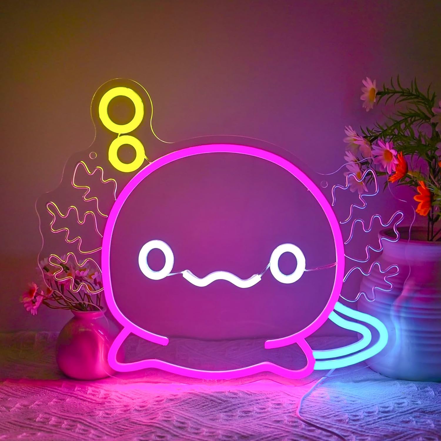Axolotl Neon Sign, Dimmable LED Sign for Wall Decor Axolotl Lovers Room Kid'S Room, Neon Light for Birthday Gifts Women