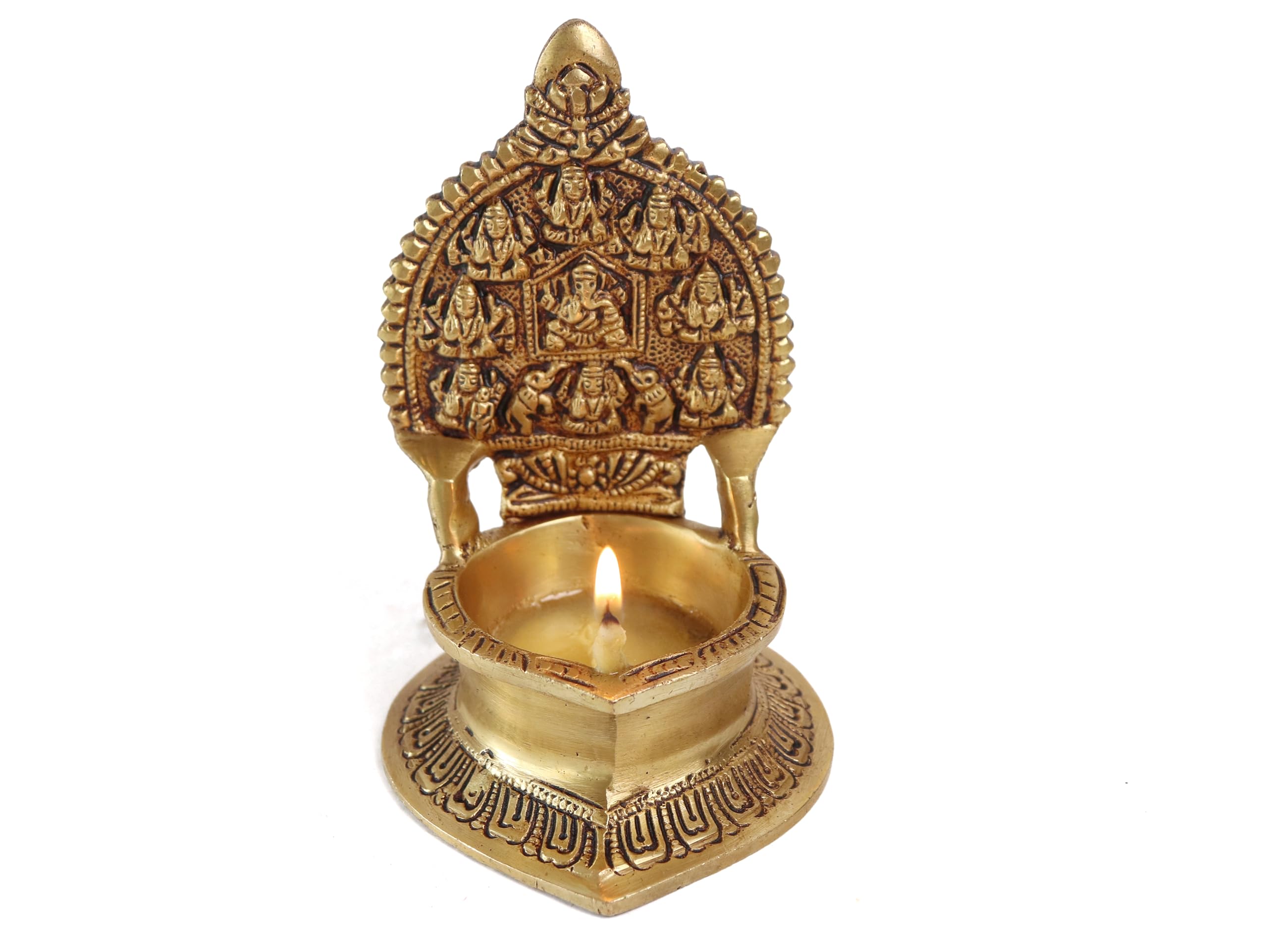 The Spiritual Living Brass Ashtalakshmi Deepam Diya Lamp Vilakku || Pooja || Diwali || Brass Diya || Antique Items || Brass Gift Items || Deepam Kundulu || Home and Office || Size-5.5 inch (B0CHJT3P3D) Amazon Price History, Amazon Price Tracker